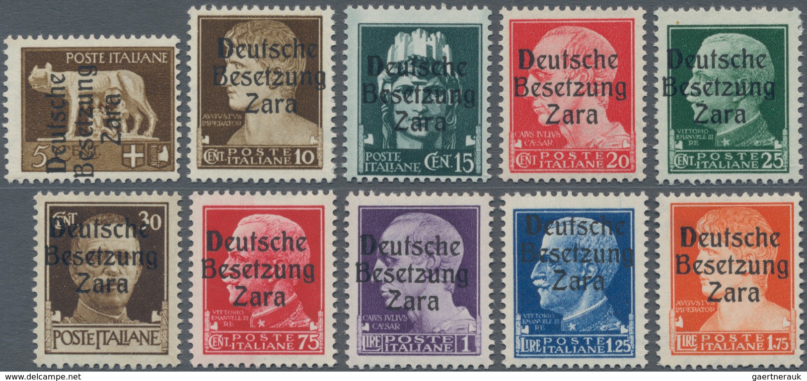 Dt. Besetzung II WK - Zara: 1943. Freimarken 5c Bis 1.75 L, Einheitlich In Type IV, Postfrisch, Jede - Occupazione 1938 – 45