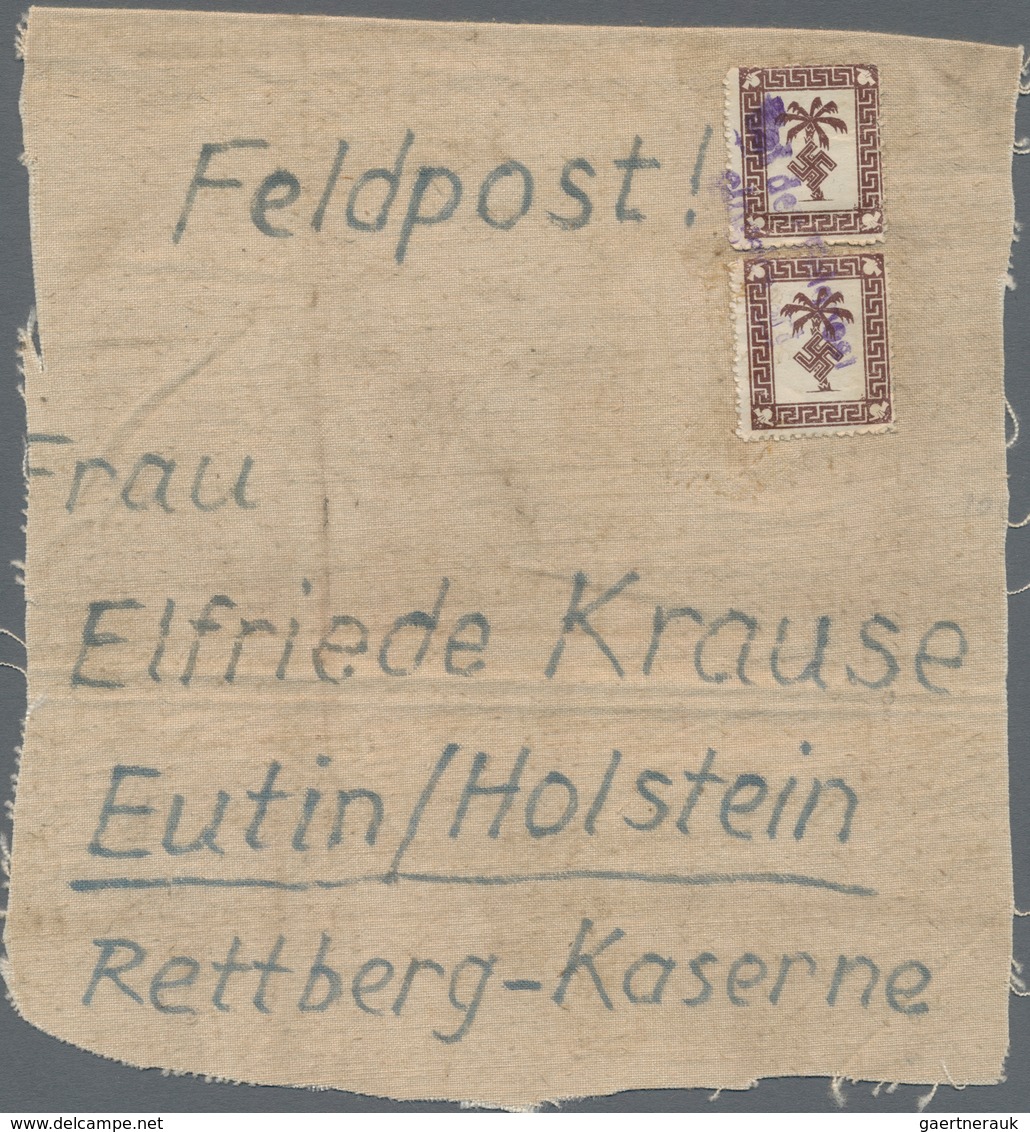 Feldpostmarken: 1943, Tunis, Feldpostpäckchen-Zulassungsmarke, Hellgraugelbes, Dickes Papier, Zwei S - Altri & Non Classificati