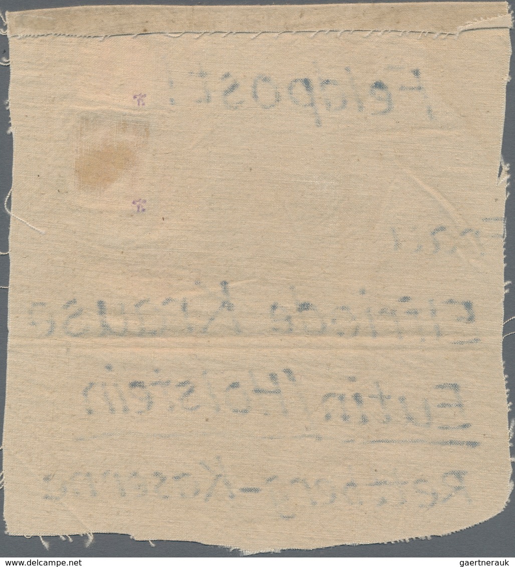 Feldpostmarken: 1943, Tunis, Feldpostpäckchen-Zulassungsmarke, Hellgraugelbes, Dickes Papier, Zwei S - Andere & Zonder Classificatie