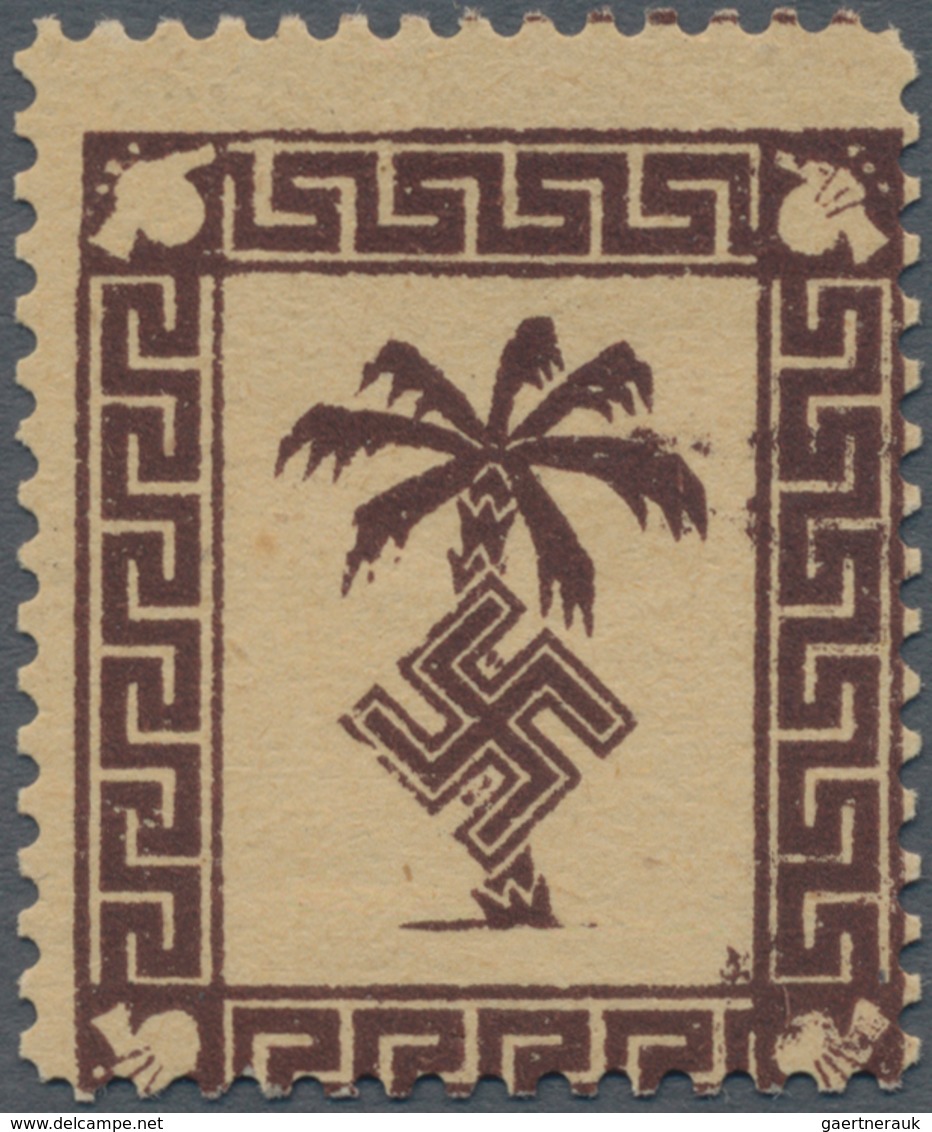 Feldpostmarken: 1943. Tunis. Feldpostpäckchen-Zulassungsmarke Auf Genetztem Papier, Ungebraucht. FB - Altri & Non Classificati