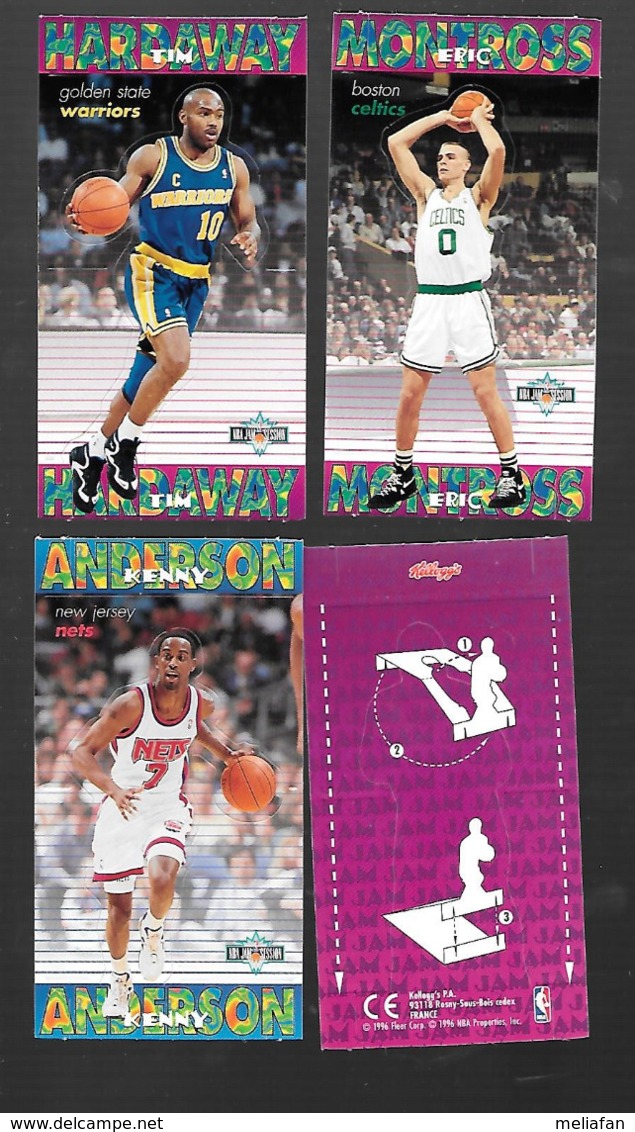 W716 - CARTES POP UP KELLOGGS - BASKET NBA - TIM HARDAWAY - KENNY ANDERSON - ERIC MONTROSS - Autres & Non Classés