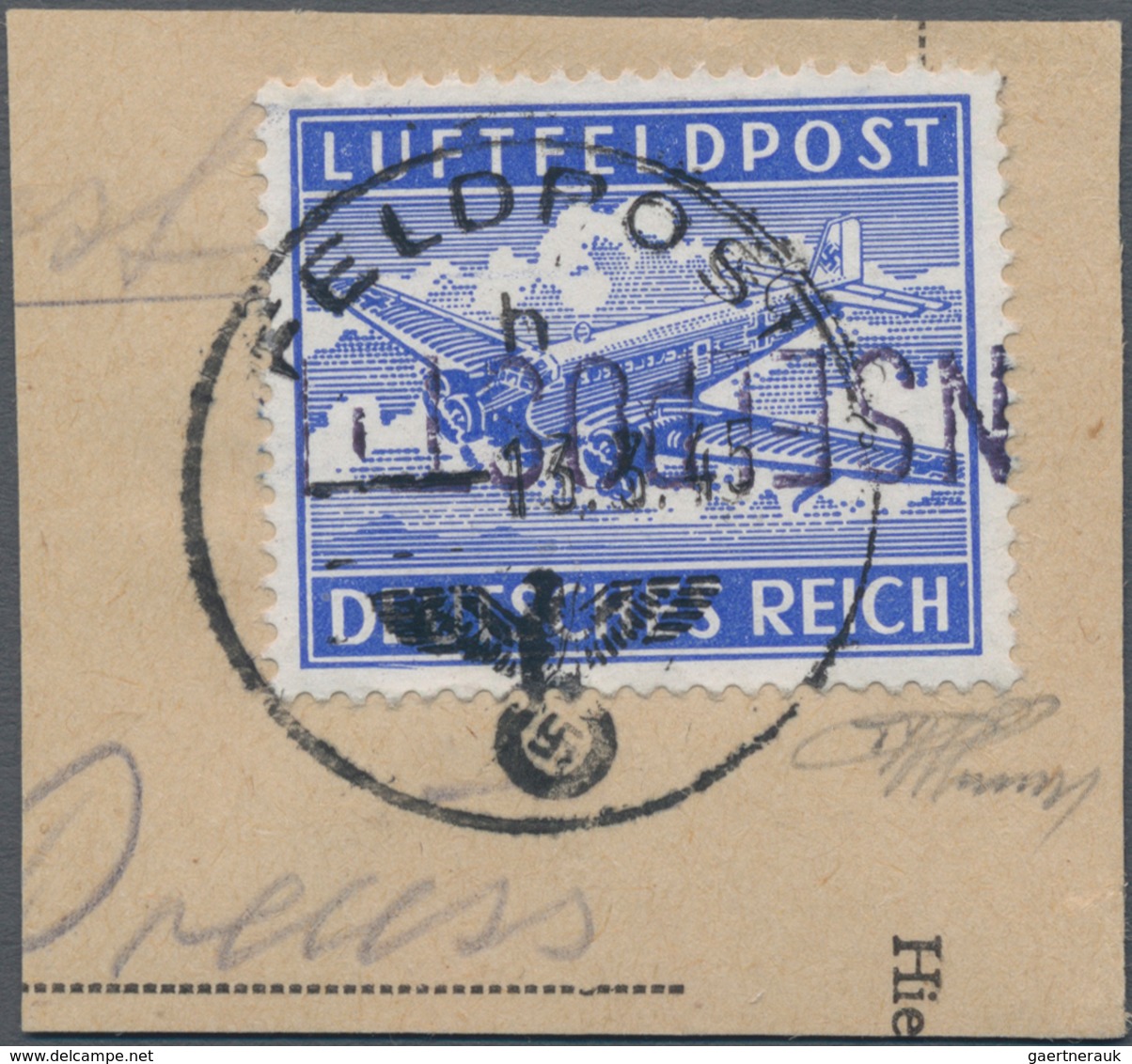 Feldpostmarken: 1944, Insel Leros: Inselpost-Zulassungsmarke, Gezähnt, Mit KOPFSTEHENDEM, Nach Recht - Altri & Non Classificati