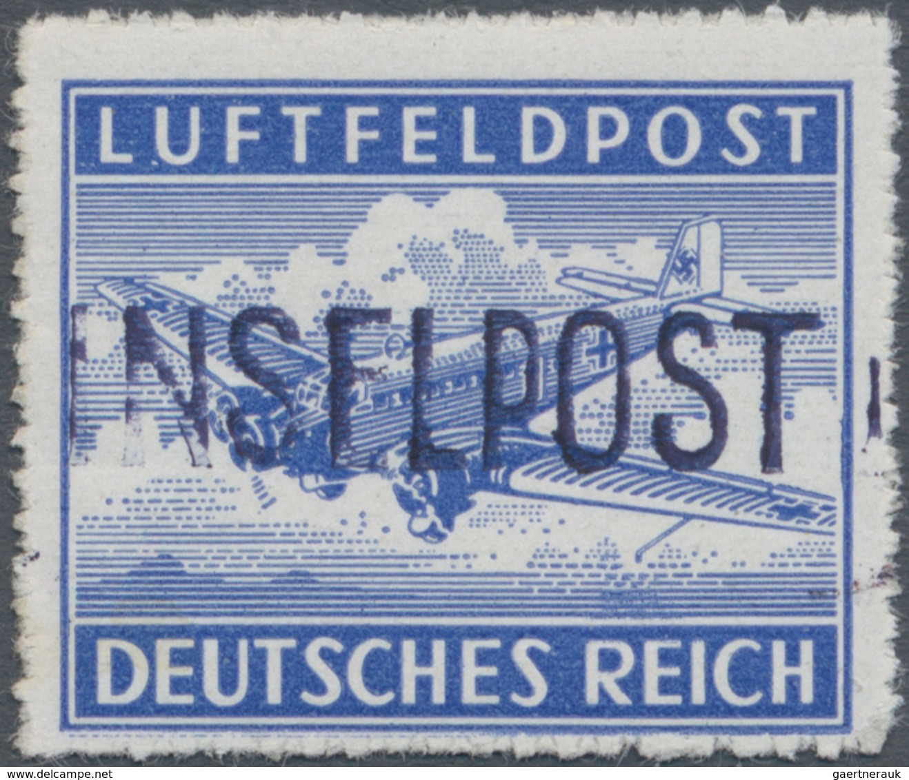 Feldpostmarken: 1945 LEROS: Luftfeldpostmarke Mit Aufdruck "INSELPOST" In Schwarzblauviolett, Durchs - Andere & Zonder Classificatie