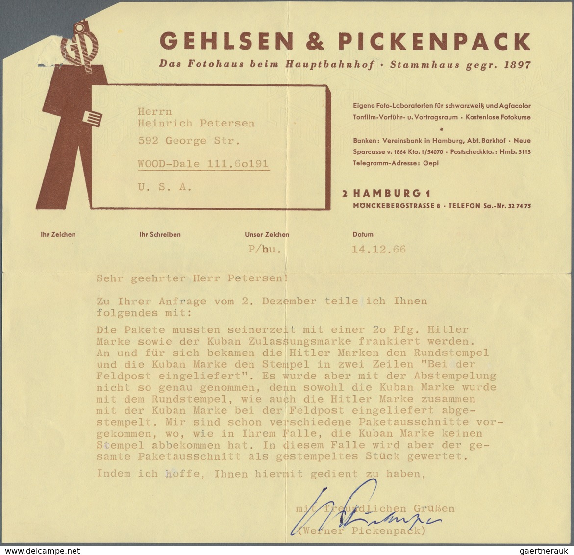Feldpostmarken: 1943, Kuban, Brückenkopf, Päckchen-Zulassungsmarke "1 Päckchen Front - Heimat" In Ty - Andere & Zonder Classificatie