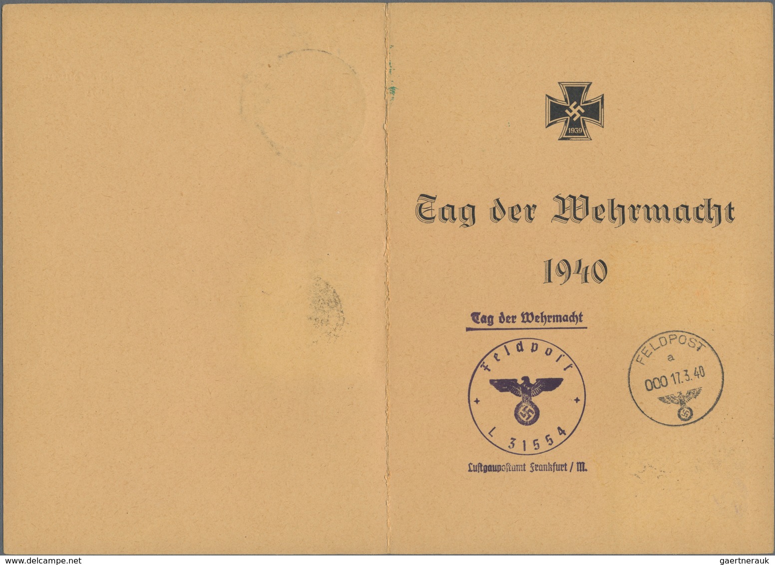 Feldpost 2. Weltkrieg: 1940/1943, Tag Der Wehrmacht, Sog. "ROMMEL"-Gedenkblatt Mit 3-Länderfrankatur - Andere & Zonder Classificatie
