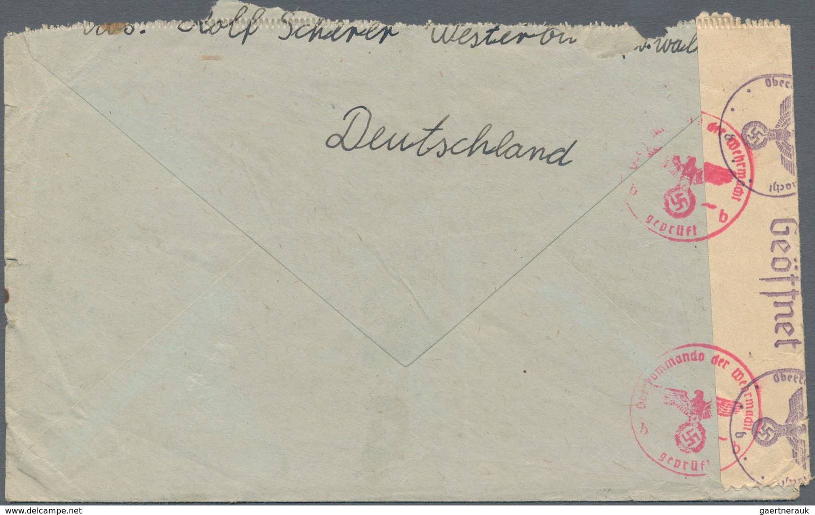 Feldpost 2. Weltkrieg: 1943/44, Zwei Interniertenbriefe Von "WESTERBURG 2.9.43" Und "SOLINGEN 15.6.4 - Altri & Non Classificati
