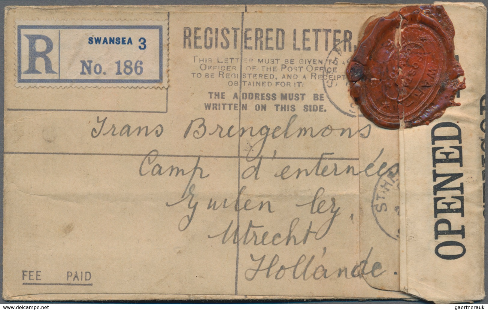 Kriegsgefangenen-Lagerpost: 1916, Camp Zuilen, Netherlands: Incoming Mail, Great Britain 3 D Red-bro - Sonstige & Ohne Zuordnung