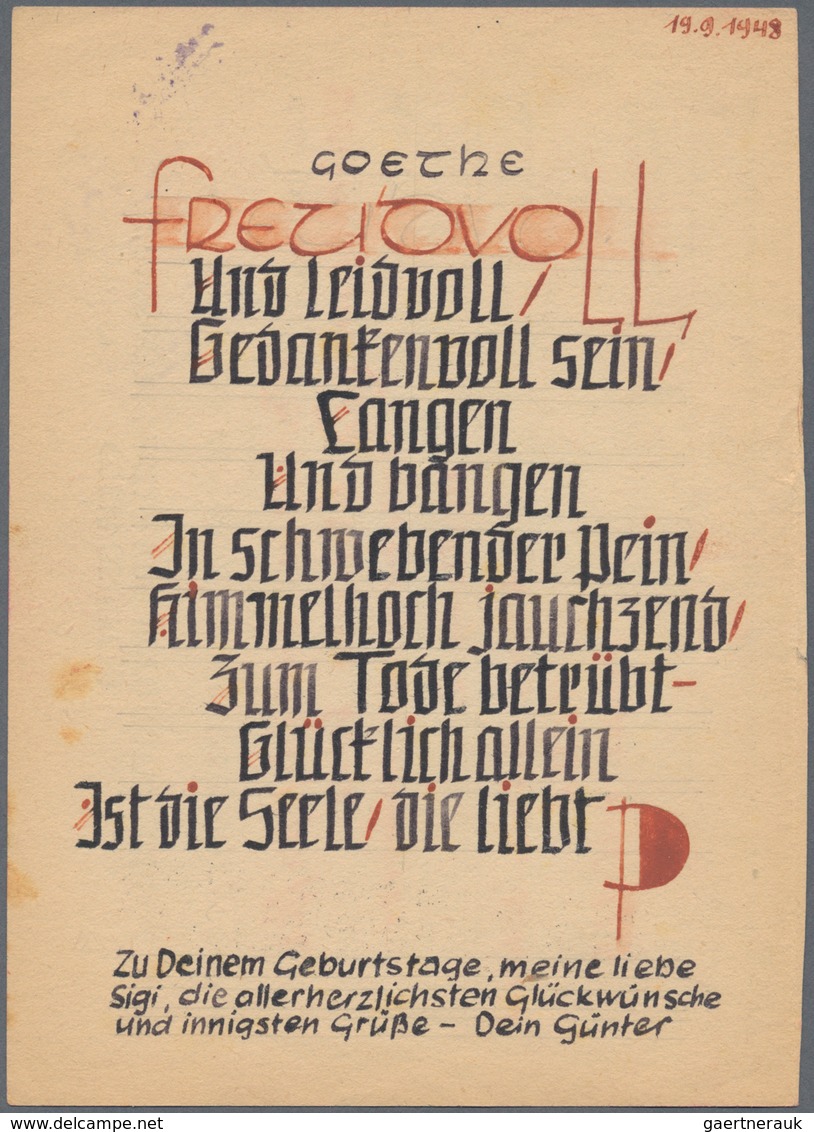 Kriegsgefangenen-Lagerpost: 1947/1949, Zehn Karten (div. Vordrucke) Eines Dt. Kriegsgefangenen (Lage - Sonstige & Ohne Zuordnung