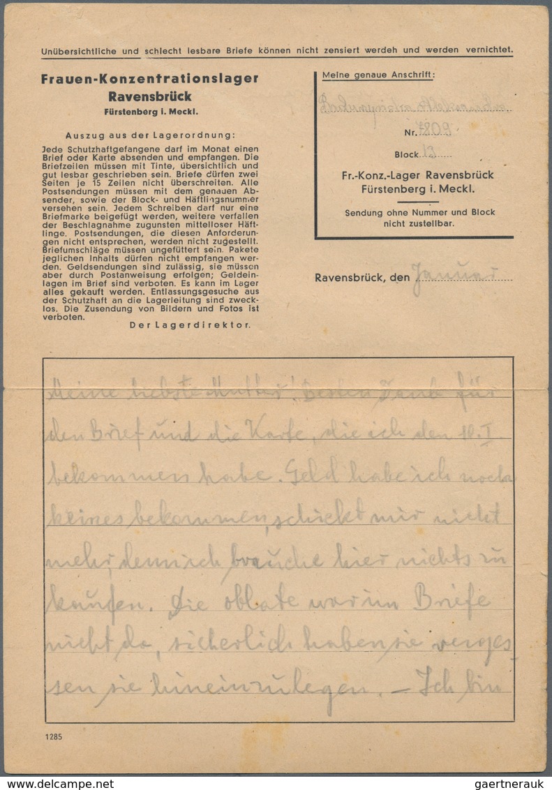 KZ-Post: 1941 (21.1.), 12 Pfg. Hindenburg Mit Stempel FÜRSTENBERG (Meckl.) Auf Vordruckbrief (Lajour - Brieven En Documenten