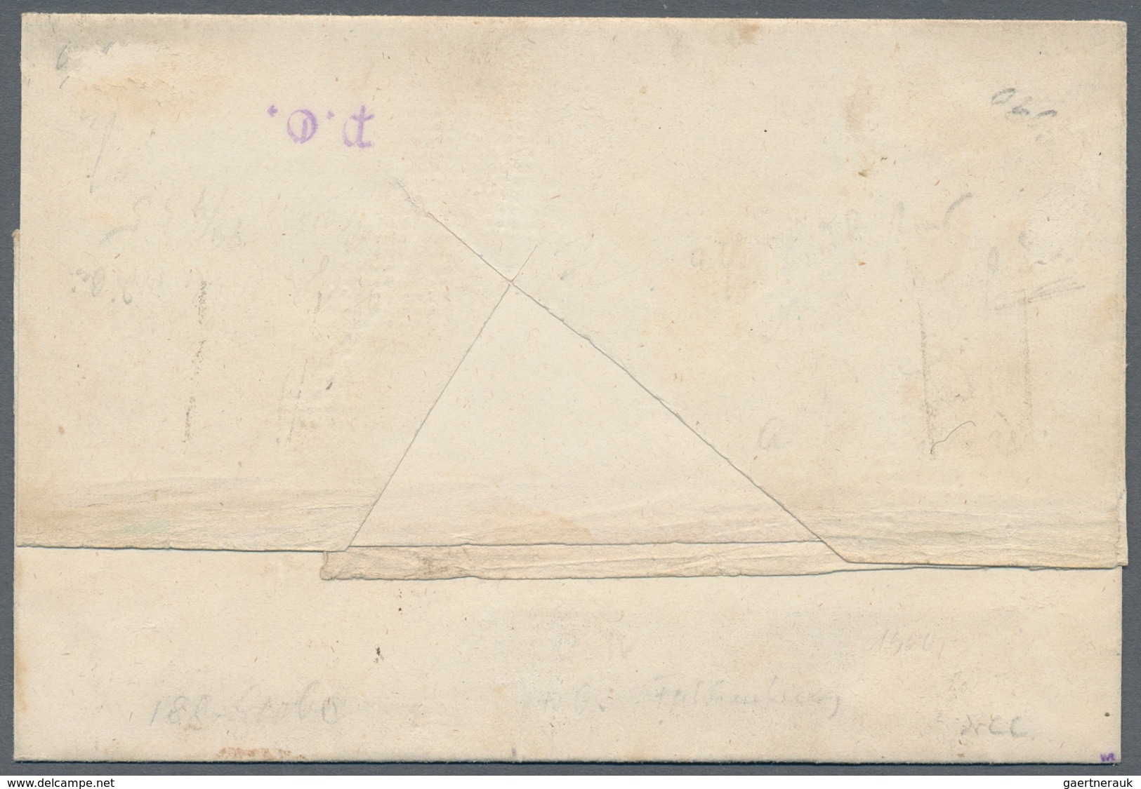 Oldenburg - Marken und Briefe: 1852, 1/30 Th. schwarz auf blau, vier Briefhüllen mit Einzelfrankatur