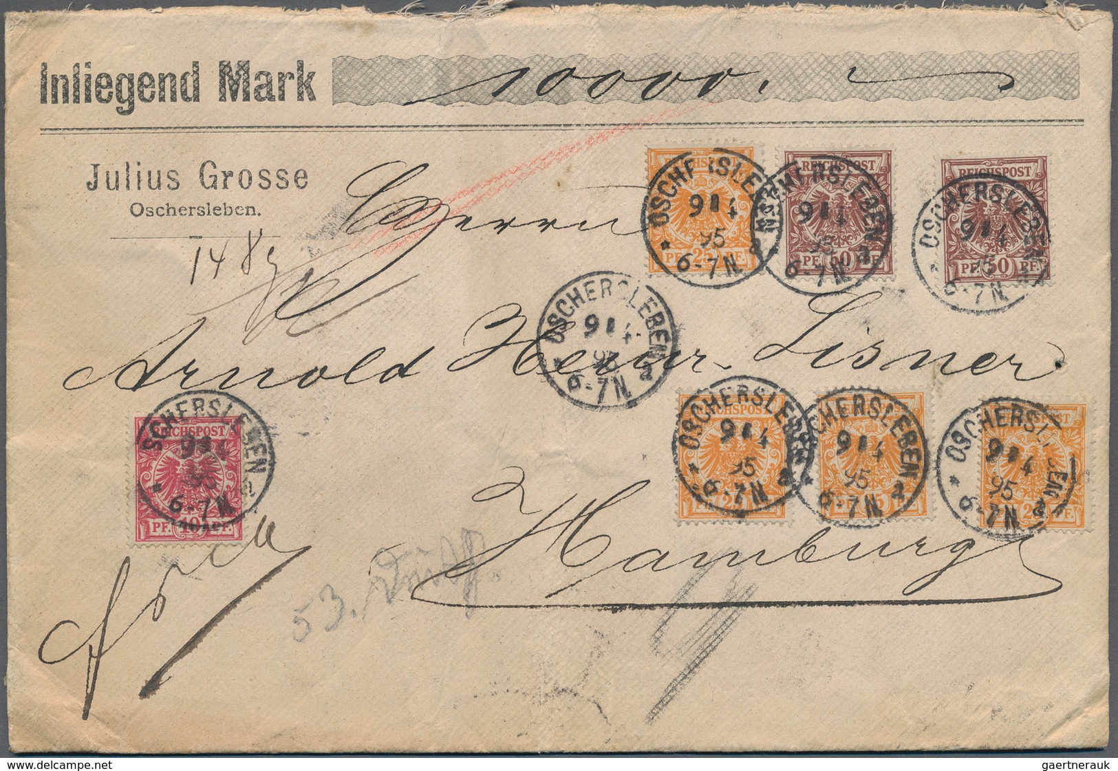 Deutsches Reich - Krone / Adler: 1895, Krone/Adler 10 Pfg. Karmin, 25 Pfg. Orange (4) Und 50 Pfg. Br - Nuevos