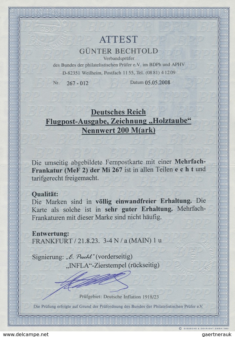 Deutsches Reich - Inflation: 1923, Flugpost 200 Mark Schwarzviolett Im Senkrechten Paar Als Portoger - Ongebruikt