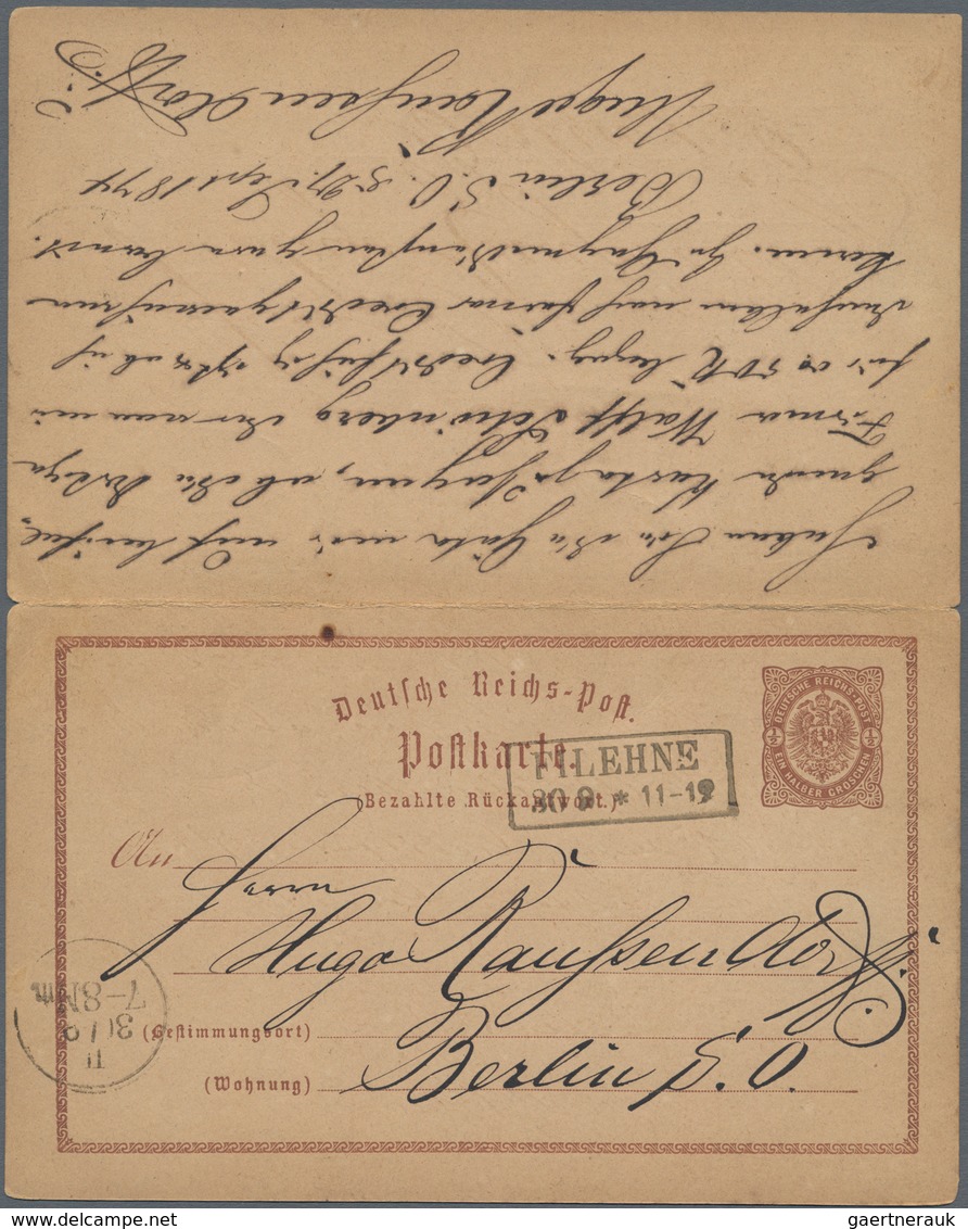 Deutsches Reich - Ganzsachen: 1874, Frage/Antwortkarte ½ Gr. Brustschild Zusammenhängend, Bedarfsgeb - Andere & Zonder Classificatie