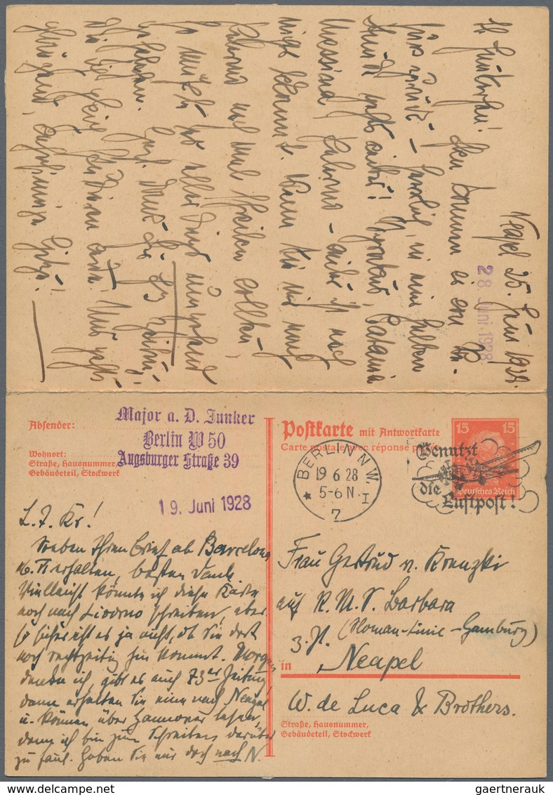 Deutsches Reich - Ganzsachen: 1928/1931, Frage/Antwortkarte 15 Pfg. Ziegelrot Geschnitten Und Gezähn - Altri & Non Classificati
