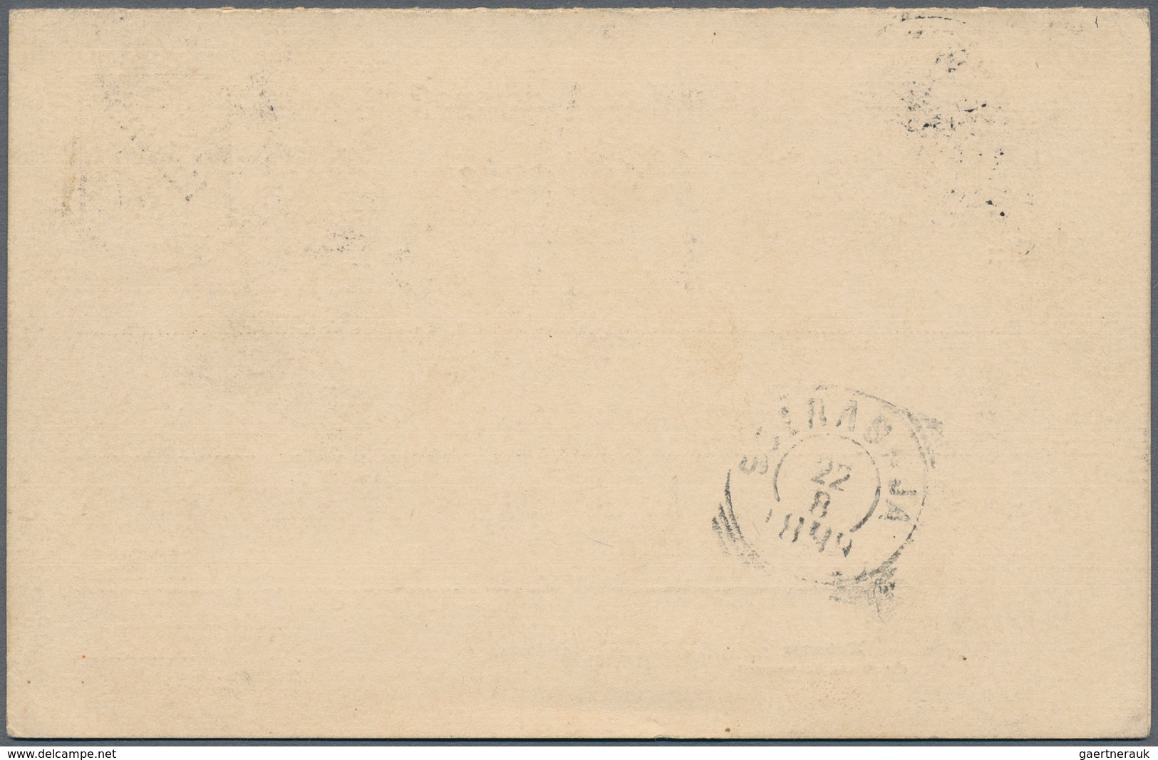 Deutsche Kolonien - Kamerun: 1899 (17.5.), GA-Doppelkarte 5/5 Pfg (anhängender Antwortteil Ungebr.) - Kameroen