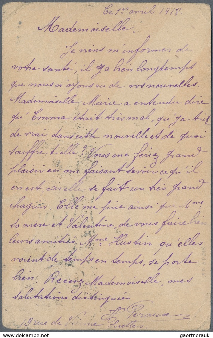 Deutsche Besetzung I. WK: Landespost in Belgien - Ganzsachen: 1915/1918, drei Ganzsachenkarten via D