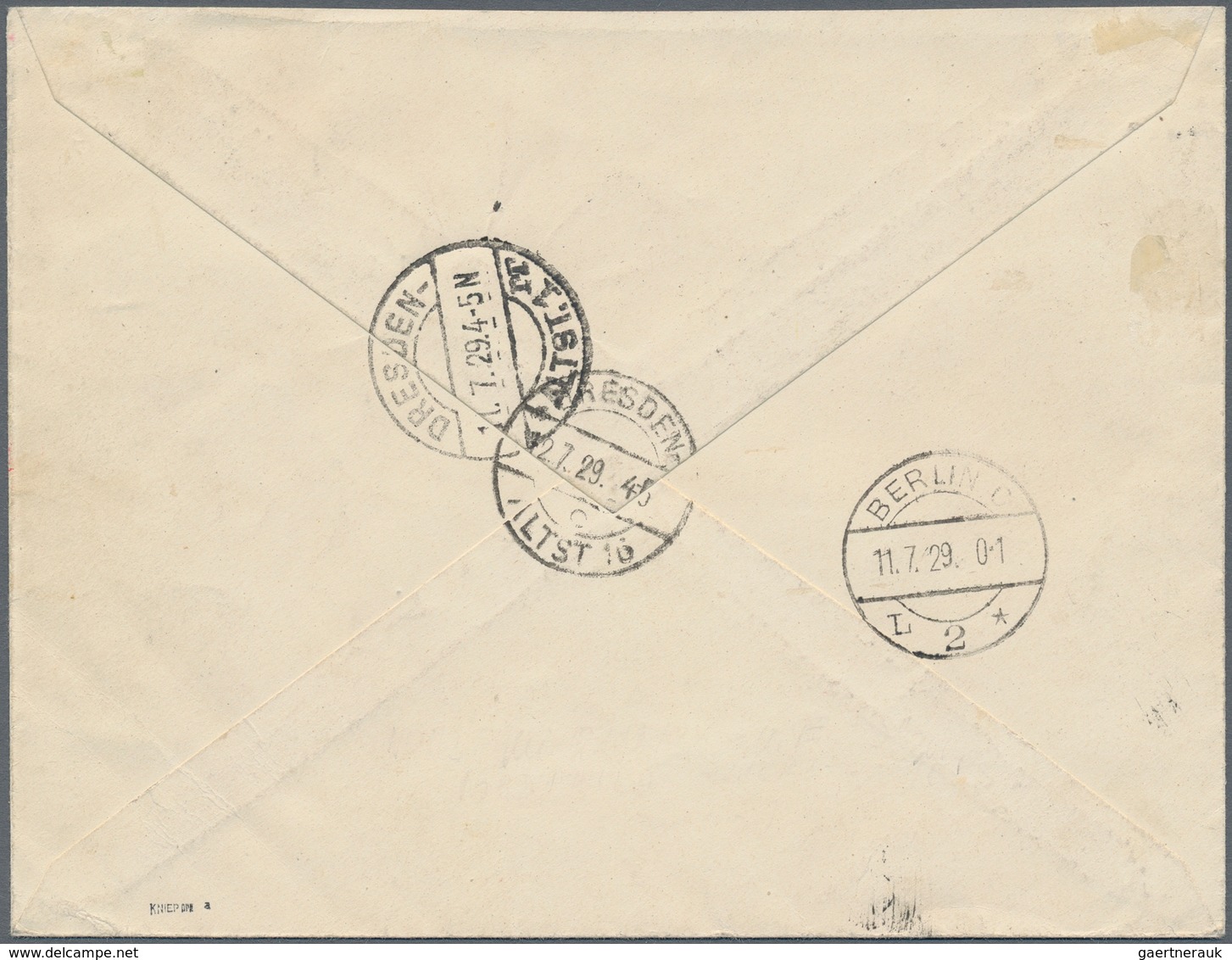 Danzig: 1929, 25 Pfg. Ausstellung Im Eckrand-4er-Block Links Oben Auf R-Luftpost-Brief Von "DANZIG 1 - Andere & Zonder Classificatie