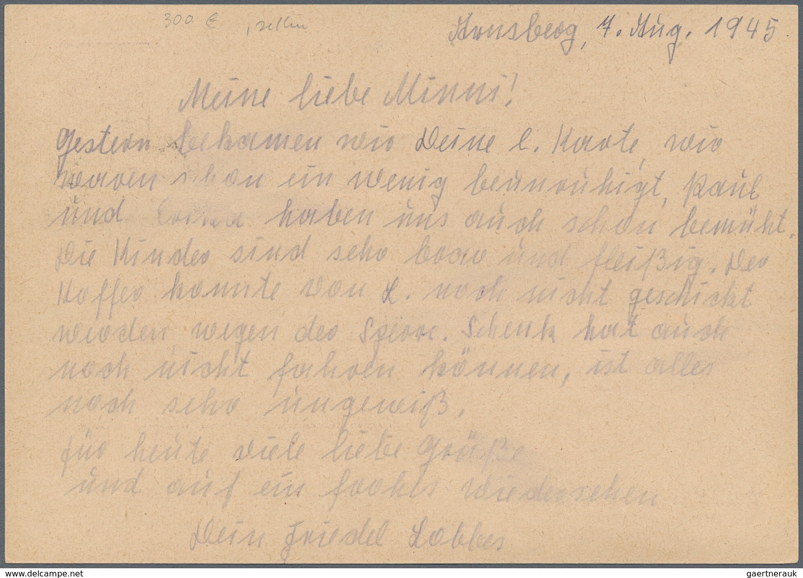 Deutsche Lokalausgaben Ab 1945: ARNSBERG: 1945, Gebührenzettel 6 Pf "ohne Punkt" Als Portogerechte E - Altri & Non Classificati