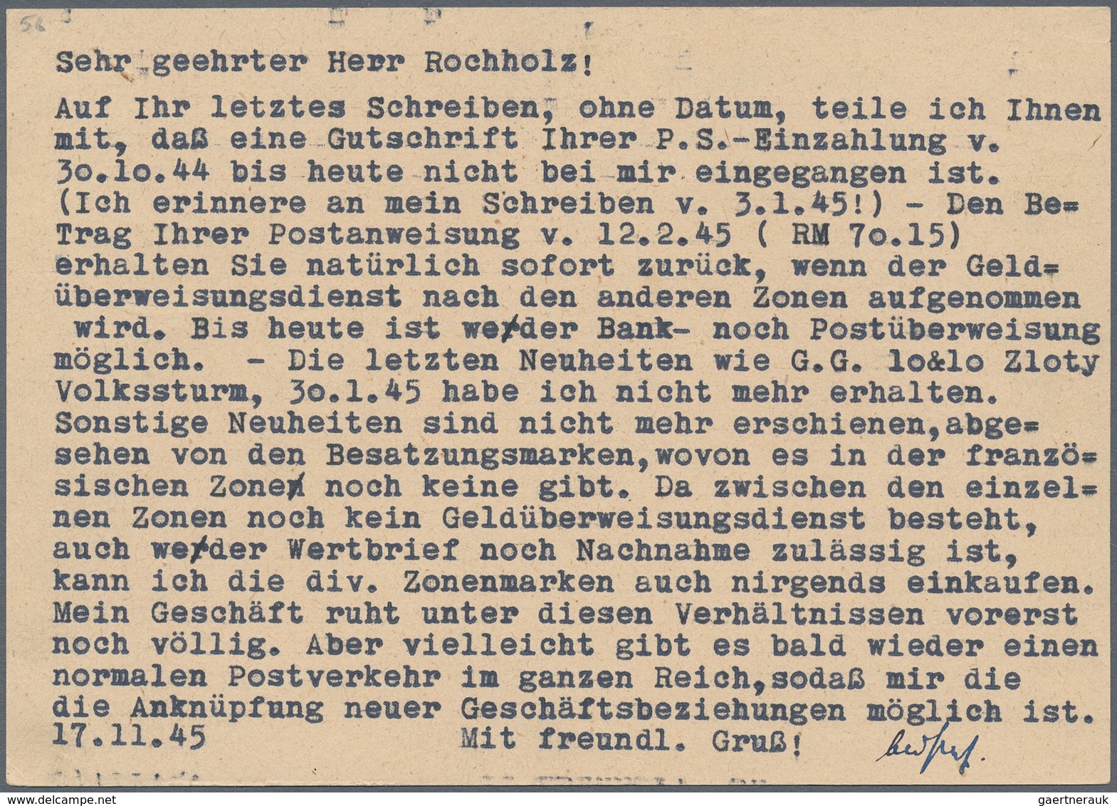 Deutsche Lokalausgaben Ab 1945: FREUDENSTADT: 1945, 2.Auflage, Gebührenzettel 6 Pfg. Schwarz Auf Gel - Andere & Zonder Classificatie