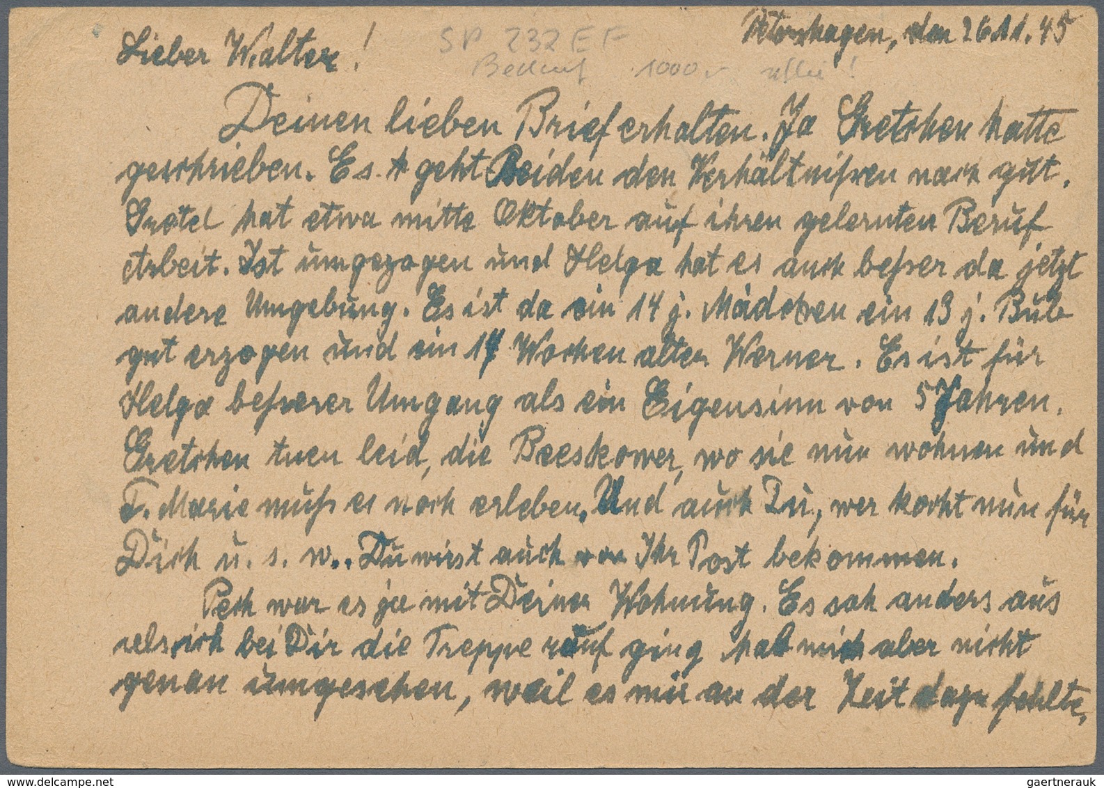 Deutsche Lokalausgaben Ab 1945 - Fredersdorf: 1945, Gebührenzettel 6 Pfg. Mittelrosa/bläulichviolett - Altri & Non Classificati