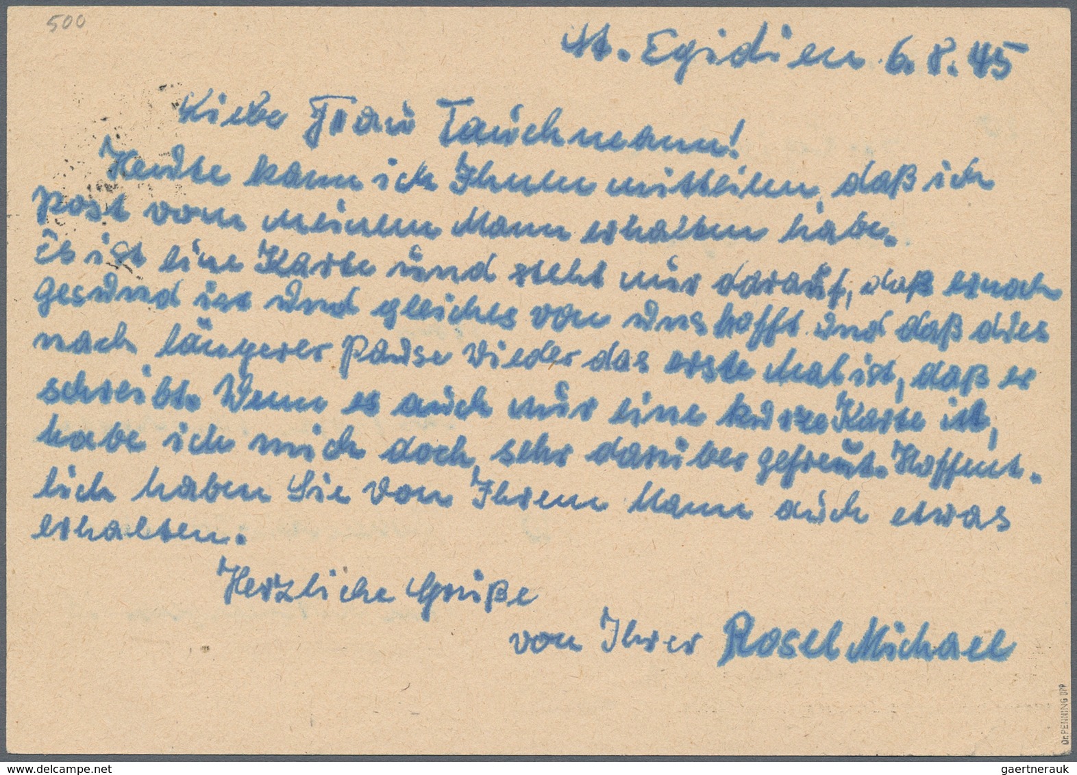 Alliierte Besetzung - Behelfsausgaben: Sowjetische Zone: 1945, Aufbrauchsausgabe Glauchau, Ganzsache - Andere & Zonder Classificatie