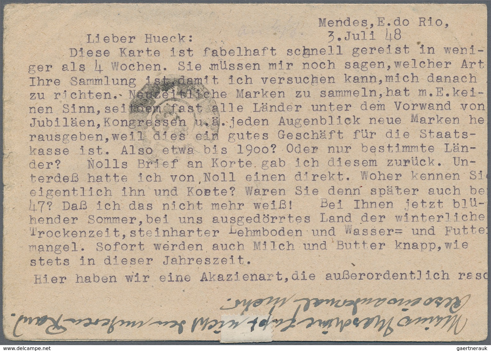 Alliierte Besetzung - Ganzsachen: 1948, Frage/Antwortkarte 30 Pfg. Arbeiter Zusammenhängend, Bedarfs - Andere & Zonder Classificatie