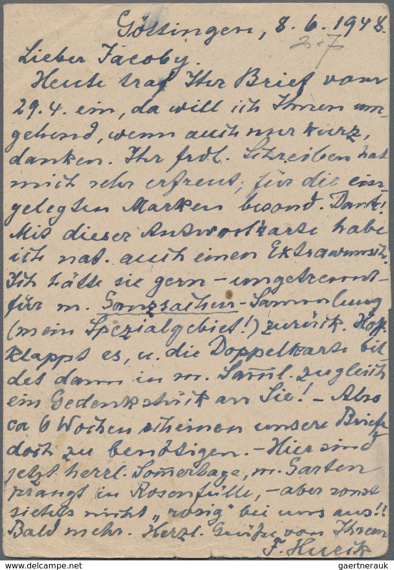 Alliierte Besetzung - Ganzsachen: 1948, Frage/Antwortkarte 30 Pfg. Arbeiter Zusammenhängend, Bedarfs - Andere & Zonder Classificatie