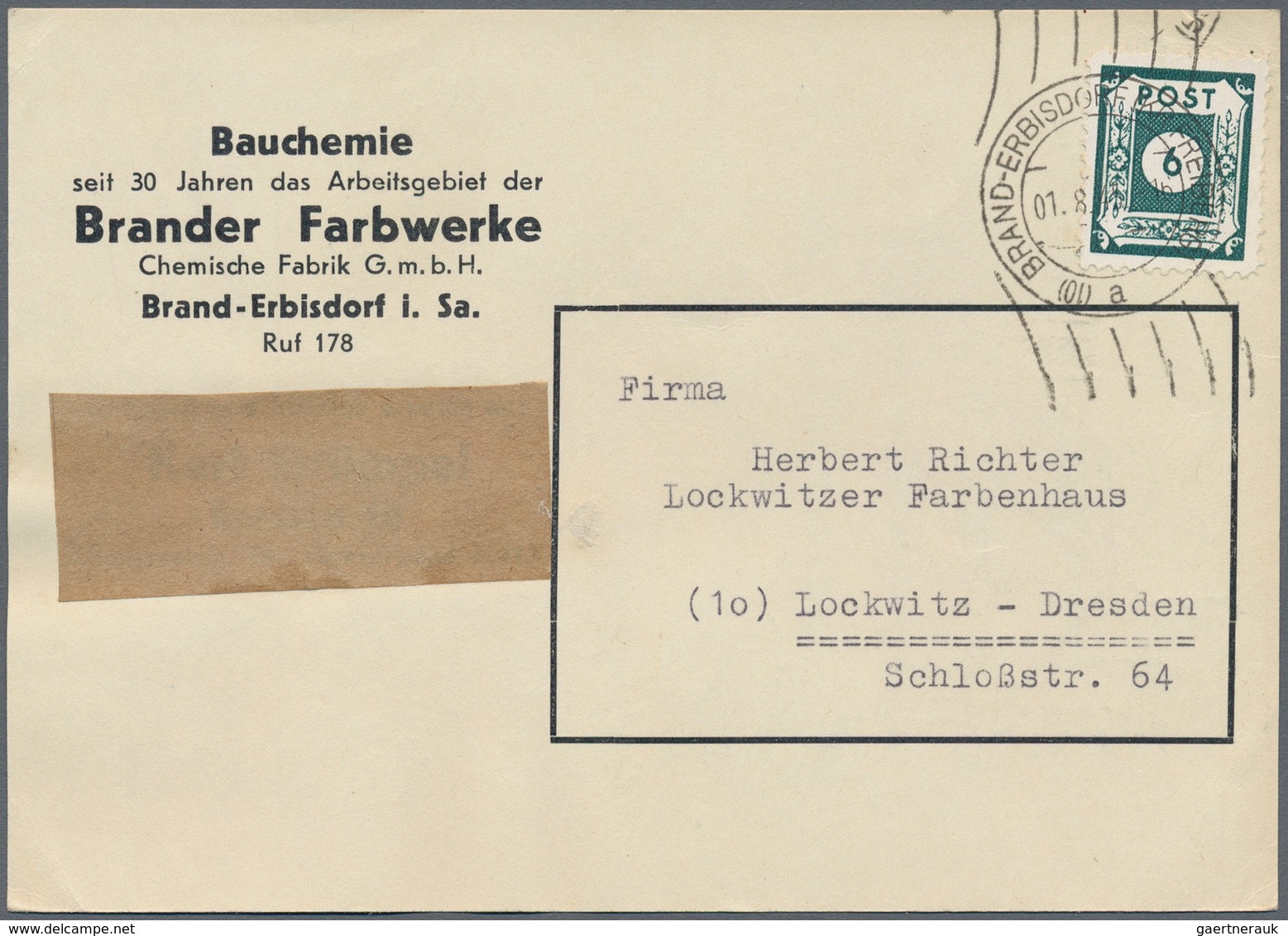 Sowjetische Zone - Ost-Sachsen: 1945, Ziffer 6 Pfg. Schwarzblaugrün Mit Amtlicher Versuchszähnung 11 - Altri & Non Classificati