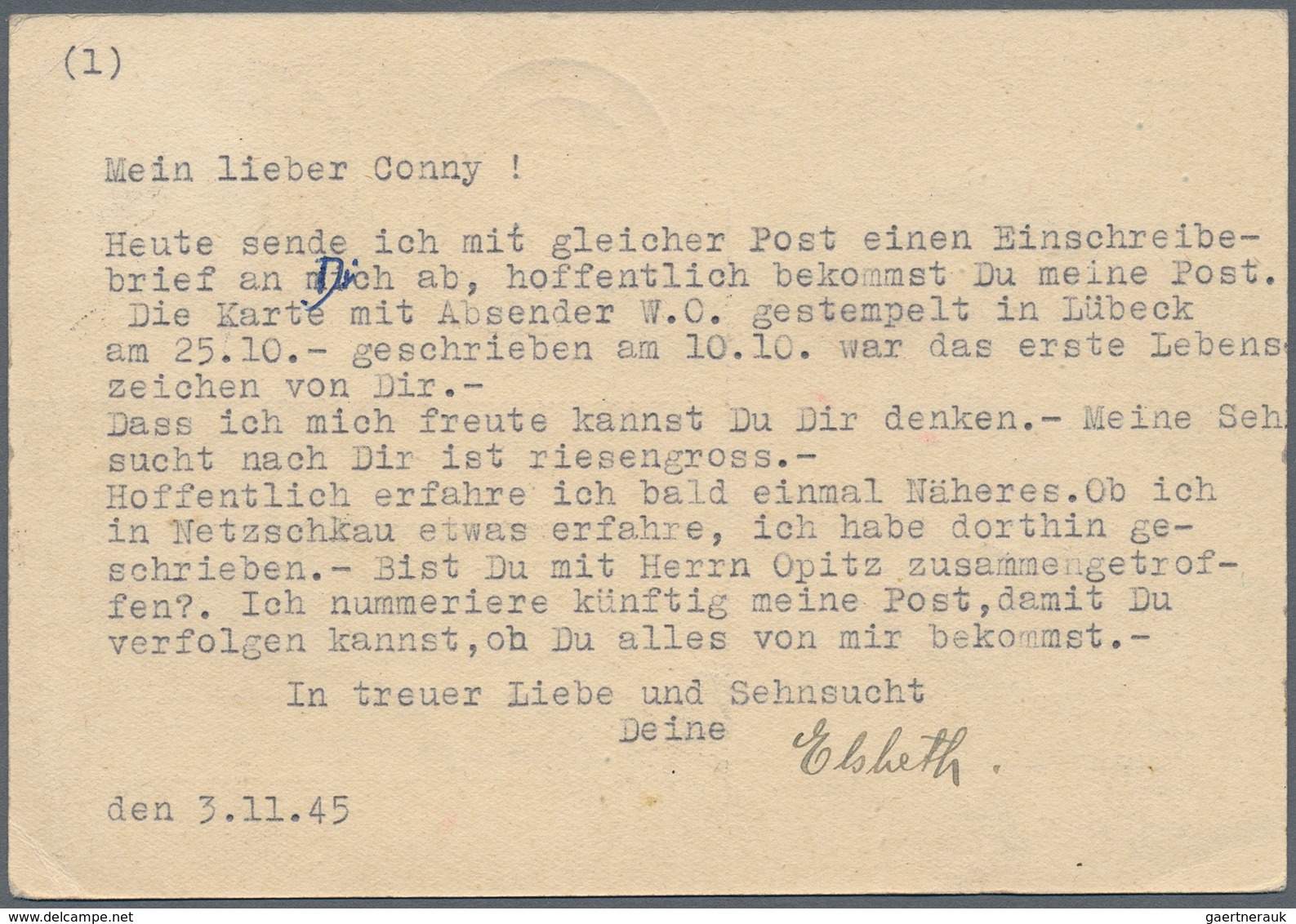 Sowjetische Zone - Ost-Sachsen: 1945, Ziffer 15 Pfg. Graugelb Auf Kriegsgefangenenkarte Von "DRESDEN - Sonstige & Ohne Zuordnung