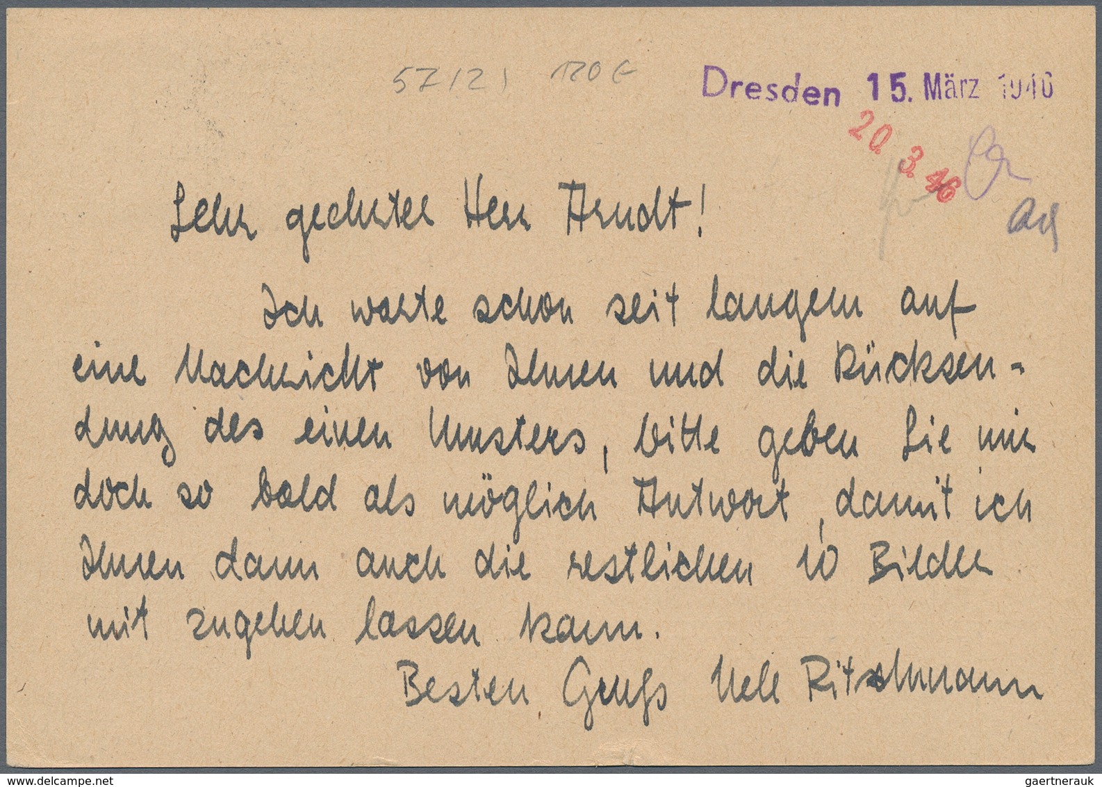 Sowjetische Zone - Ost-Sachsen: 1945/1946, Ziffern 5 Pfg. Grün, Zwei Portogerechte Ortskarten: Einze - Sonstige & Ohne Zuordnung