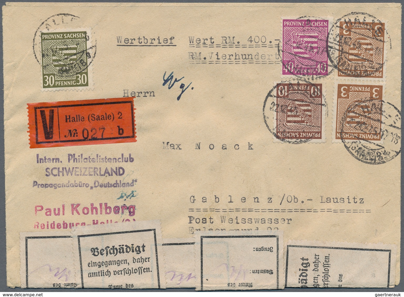 Sowjetische Zone - Provinz Sachsen: 1945, Ziffern 3 Pfg. Senkr. Paar, 10 Pfg., 30 Pfg. Und 40 Pfg. A - Andere & Zonder Classificatie