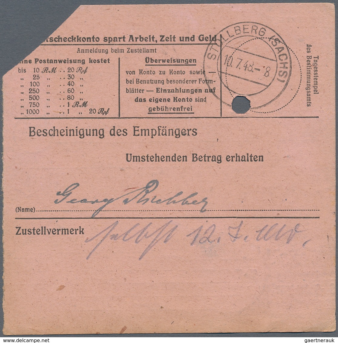 Sowjetische Zone - Bezirkshandstempel - V - Bez. 27 (Leipzig): 1948, 20 Pfg. Arbeiter Mit Aufdruck " - Sonstige & Ohne Zuordnung