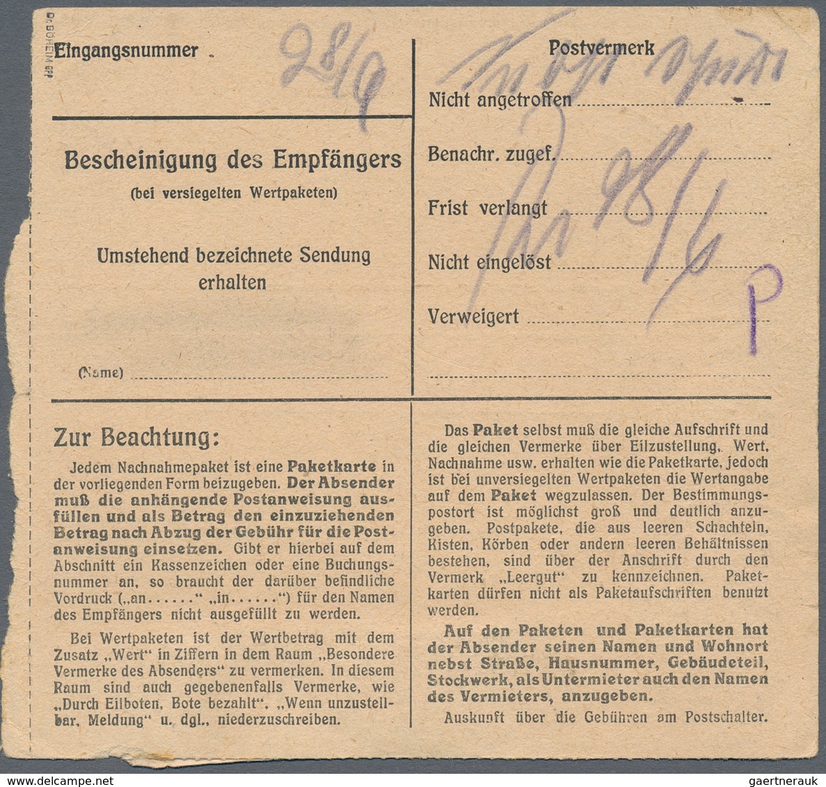 Sowjetische Zone - Bezirkshandstempel - VIII - Bez. 37 (Schwerin): 1948, 60 Pfg. Arbeiter Mit Aufdru - Andere & Zonder Classificatie