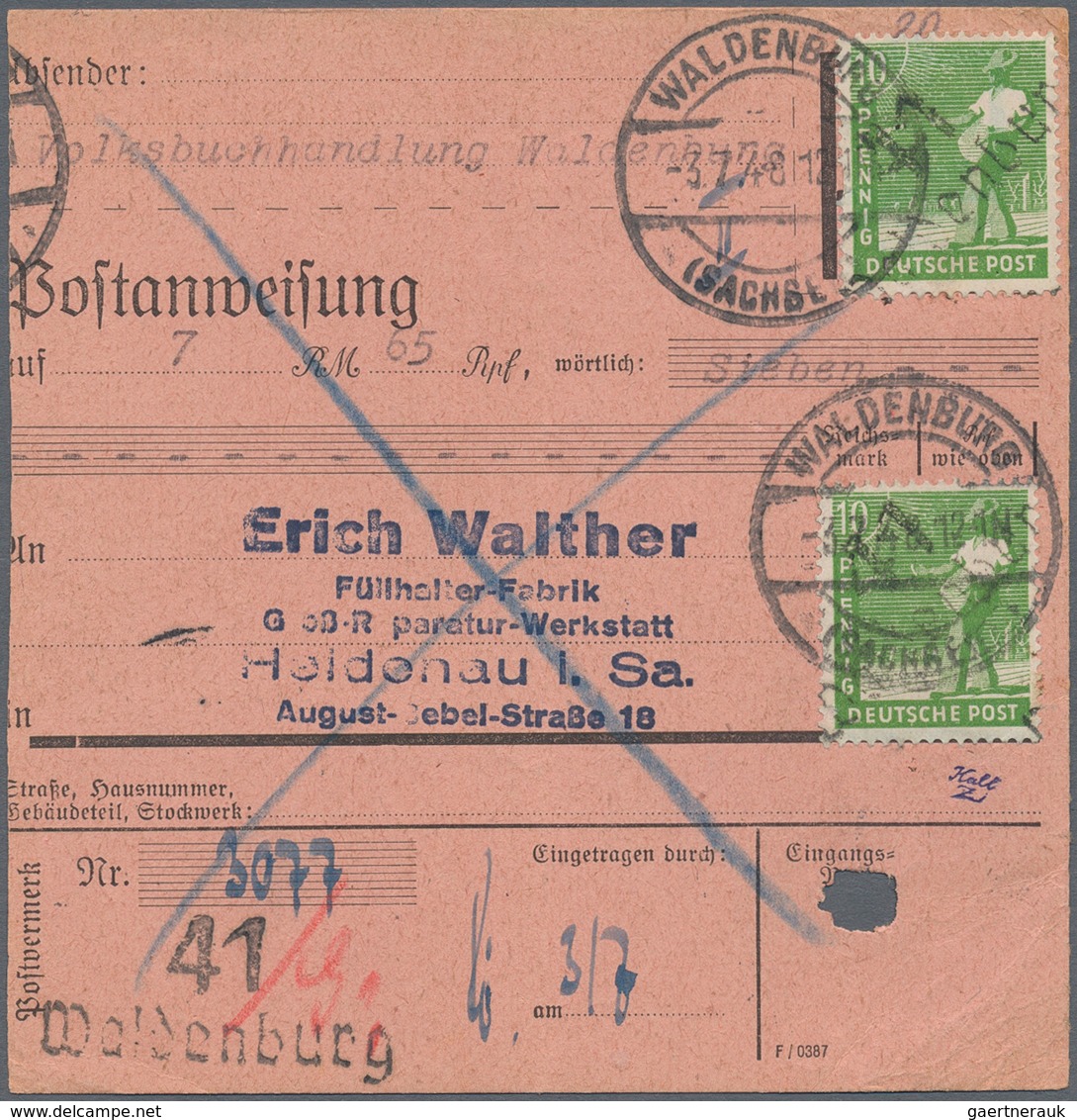 Sowjetische Zone - Bezirkshandstempel - X - Bez. 41 (Chemnitz): 1948, 10 Pfg. Arbeiter Mit Aufdruck - Sonstige & Ohne Zuordnung