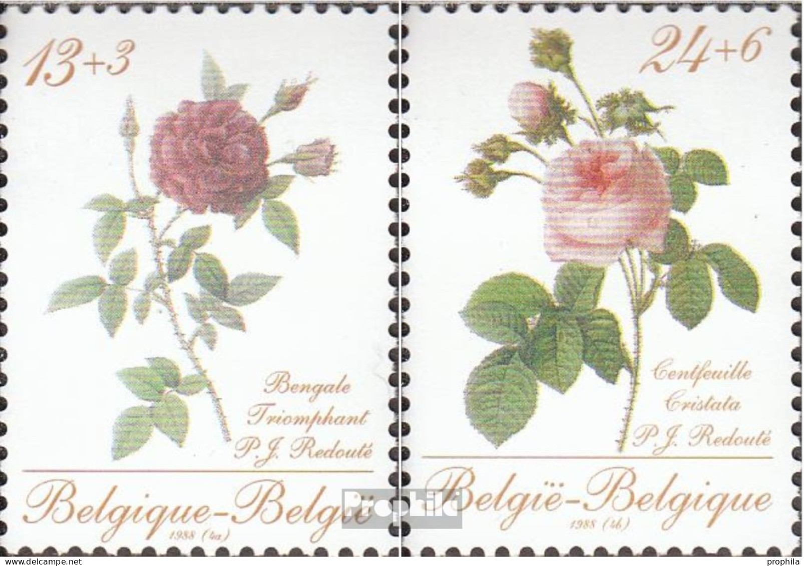 Belgien 2332-2333 (kompl.Ausg.) Postfrisch 1988 Rosen - Ungebraucht