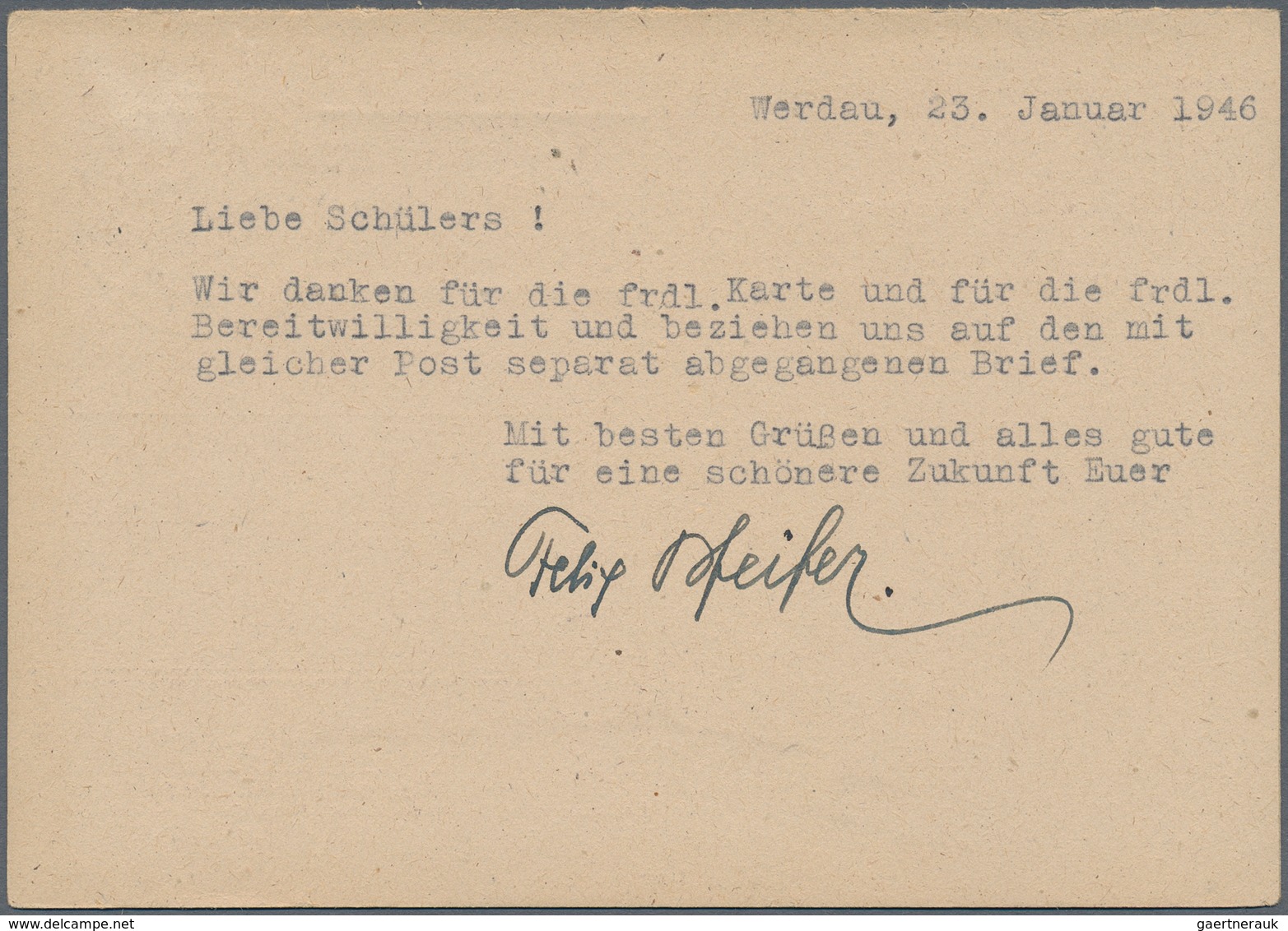 Sowjetische Zone - Ganzsachen: 1946, Frage/Antwortkarte 6 Pfg.+6 Pfg. Zusammenhängend Mit Beiden Tei - Andere & Zonder Classificatie