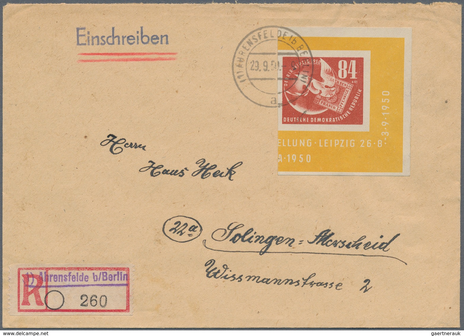 DDR: 1950, Einzelmarken Aus Debria-Block Auf Zwei Briefen: 12 Pfg. Auf Ortsbrief Von "DRESDEN 29.10. - Lettres & Documents