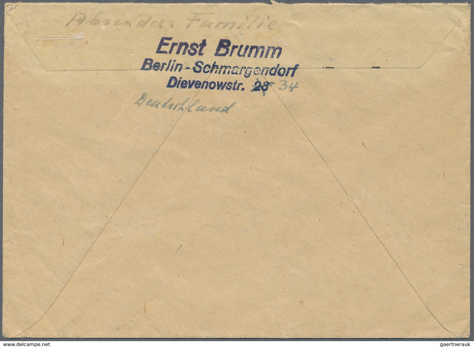 Berlin: 1948, 1 Mark Schwarzaufdruck (unten Einige Minim Verkürzte Zähnchen, Belanglos) Als Portoger - Storia Postale