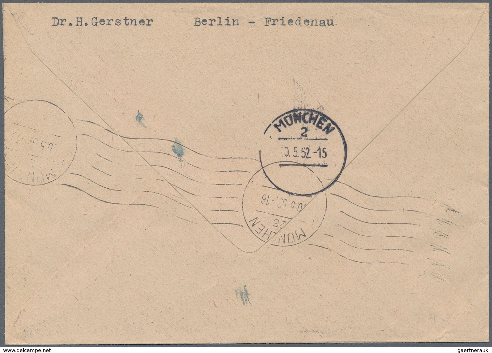 Berlin: 1952, 30 Pfg. Glocke Rechts, Senkrechtes Paar Als Portogerechte Mehrfachfrankatur Auf R-Brie - Brieven En Documenten