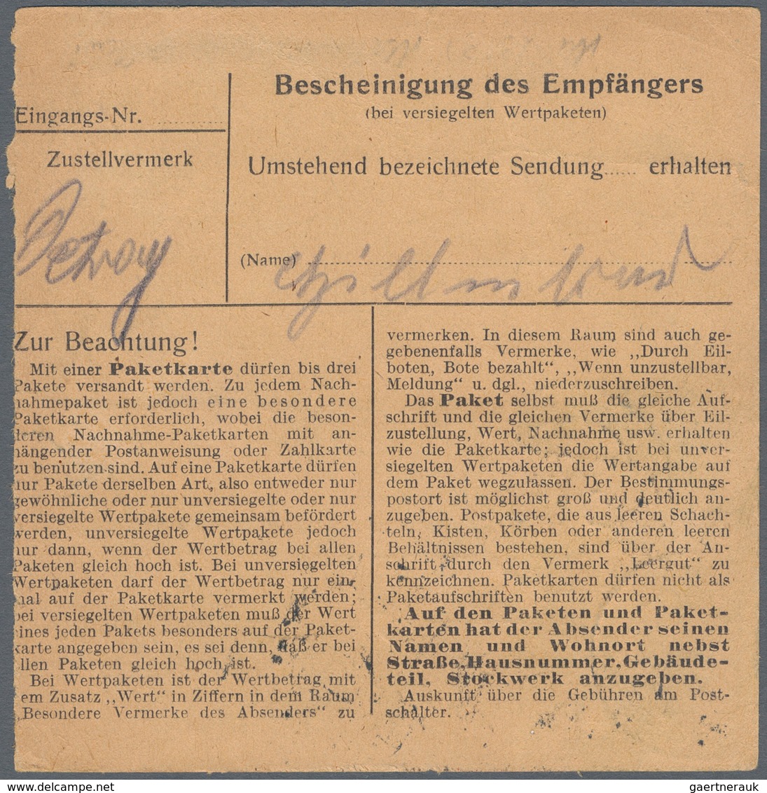 Französische Zone - Baden: 1948/1949, Freimarken II, Drei Belege Mit Portogerechten Mehrfachfrankatu - Andere & Zonder Classificatie