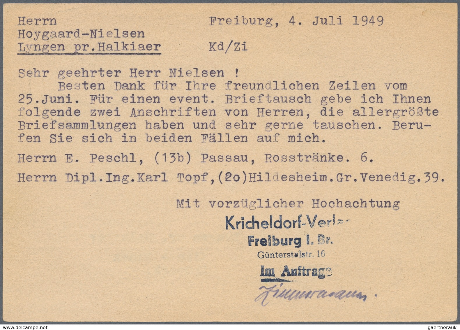 Französische Zone - Baden: 1949, 20 Pfg. Wiederaufbau Geschnitten, Blockmarke Als Portogerechte Einz - Andere & Zonder Classificatie