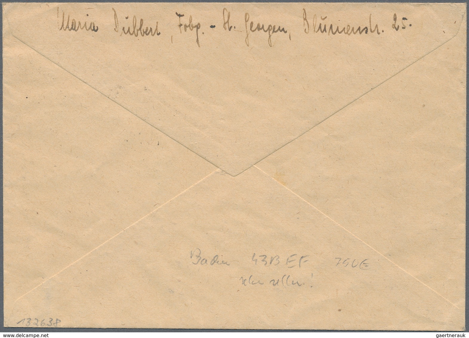 Französische Zone - Baden: 1949, 20 Pfg. Rotes Kreuz, Marke Aus Block Als Portogerechte Einzelfranka - Altri & Non Classificati