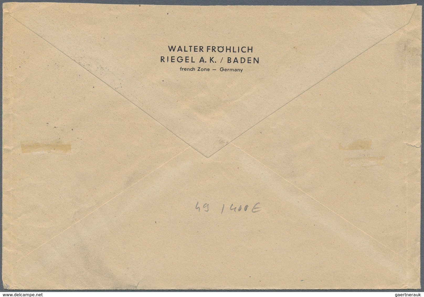 Französische Zone - Baden: 1949, 30 Pfg. Goethe Als Portogerechte Einzelfrankatur Auf Brief Von "RIE - Altri & Non Classificati