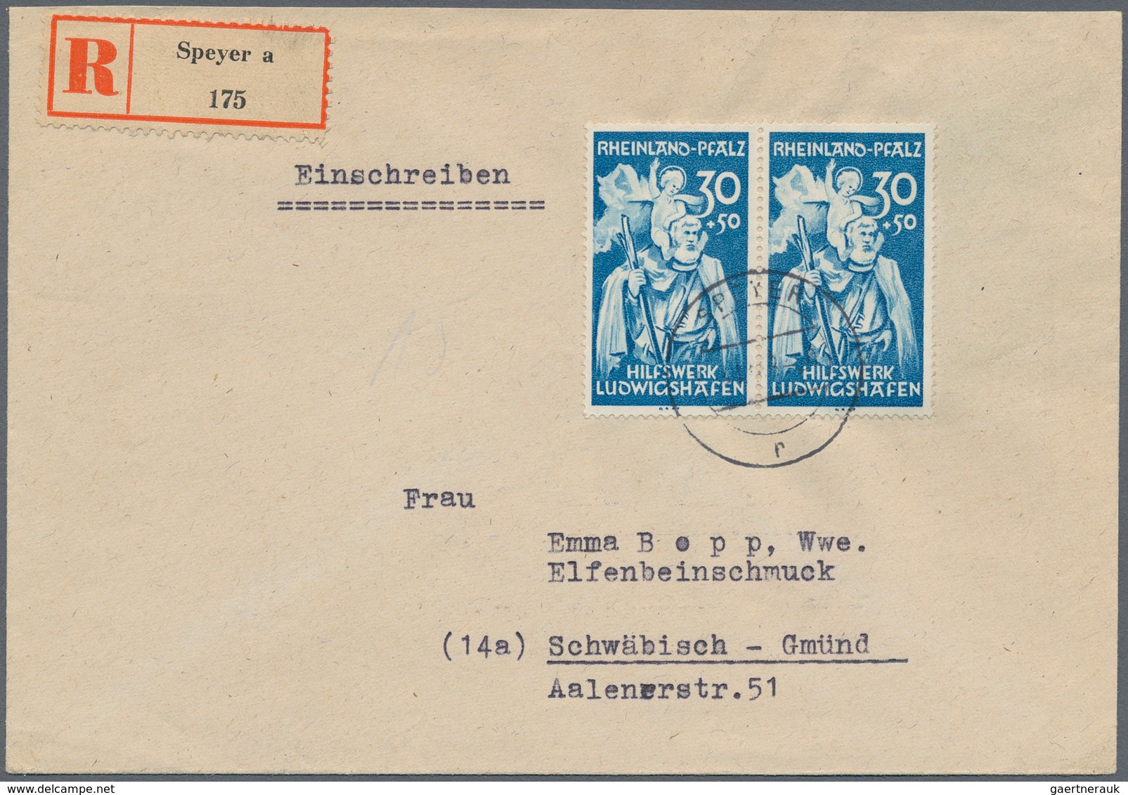 Französische Zone - Rheinland Pfalz: 1948, 30 Pfg. Hilfswerk Ludwigshafen Im Waagerechten Paar Als P - Andere & Zonder Classificatie