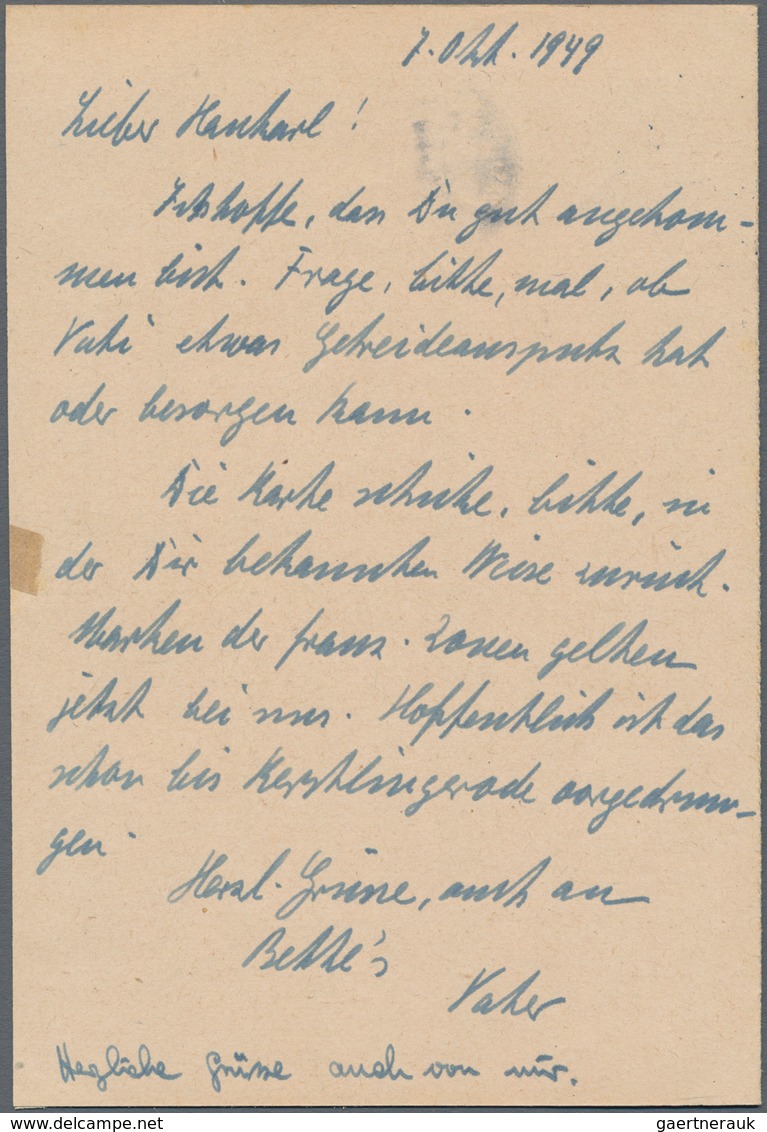 Französische Zone - Württemberg - Ganzsachen: 1949, Frage/Antwortkarte 10 Pfg.+10 Pfg. Grün Zusammen - Andere & Zonder Classificatie
