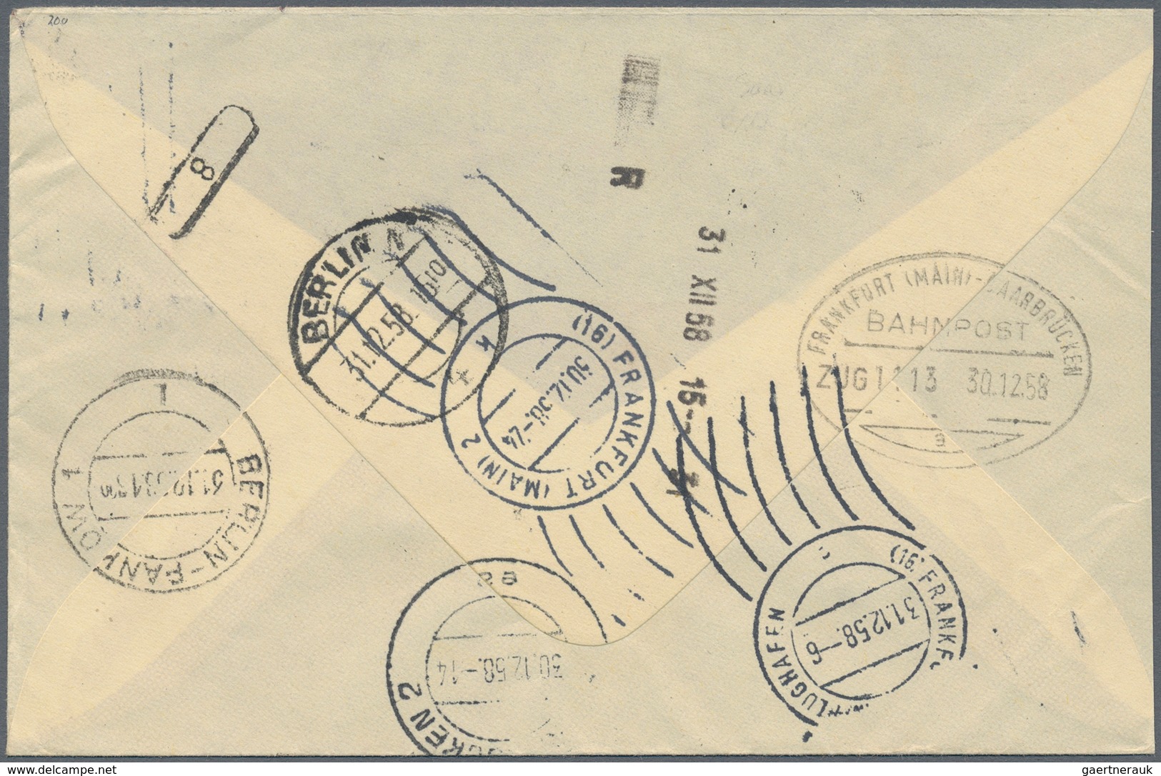 Saarland (1957/59) - OPD Saarbrücken: 1958, Heuss II 100 Fr. Gelblichorange Als Portogerechte Einzel - Storia Postale