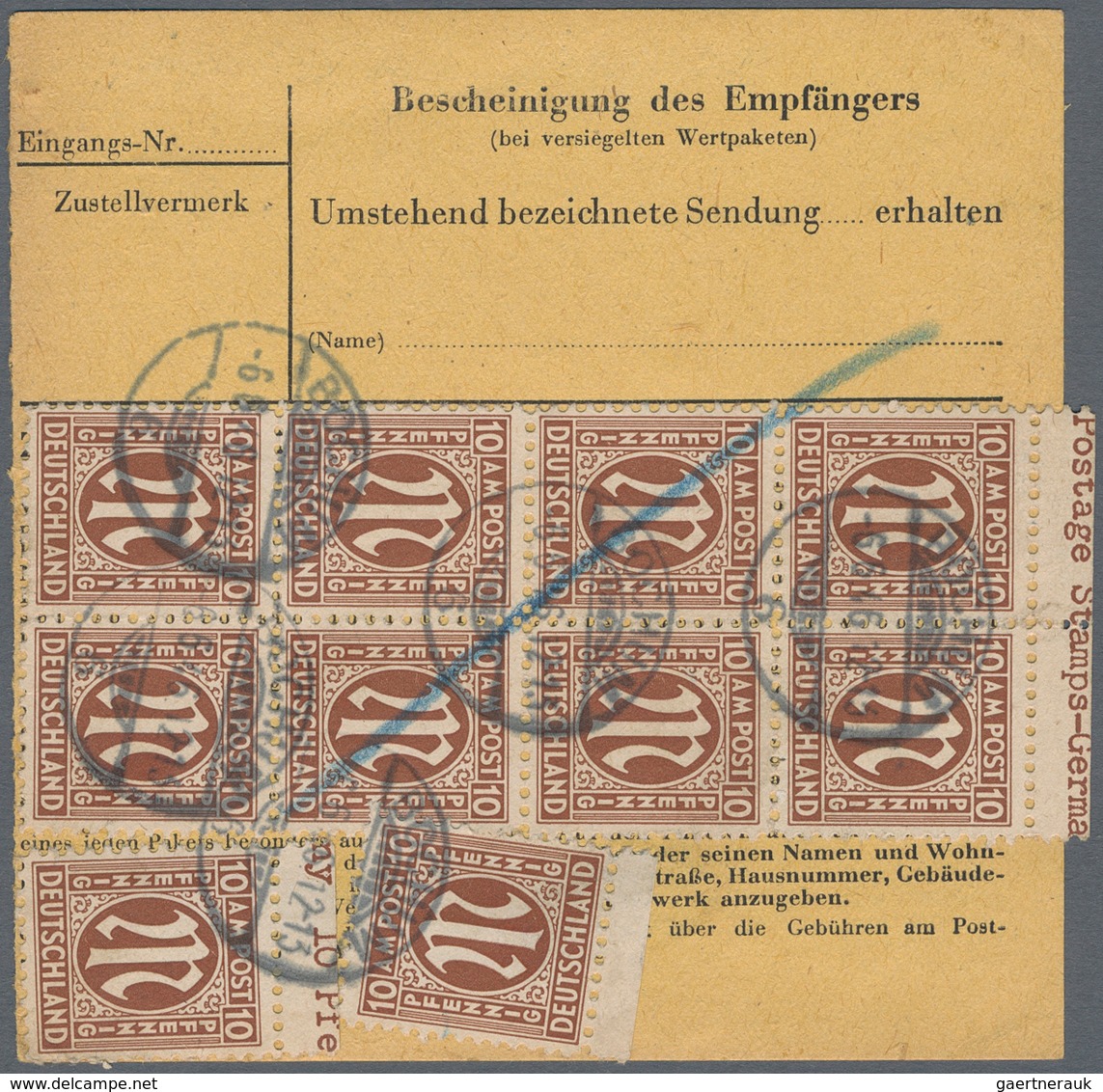 Bizone: 1946, AM-Post Amerikanischer Druck, 10 Pfg. Braun, Zwölf Werte Meist In Einheiten Vs. Und Rs - Andere & Zonder Classificatie