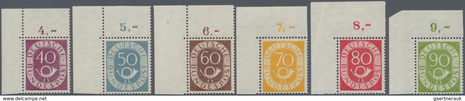 Bundesrepublik Deutschland: 1951, Posthorn, Kompletter Satz Aus Den Linken Oberen Bogenecken, Postfr - Brieven En Documenten