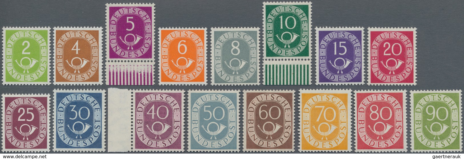 Bundesrepublik Deutschland: 1951, Posthorn, Kompletter Satz, Postfrisch, 25 Pfg., 50 Pfg. Und 80 Pfg - Storia Postale