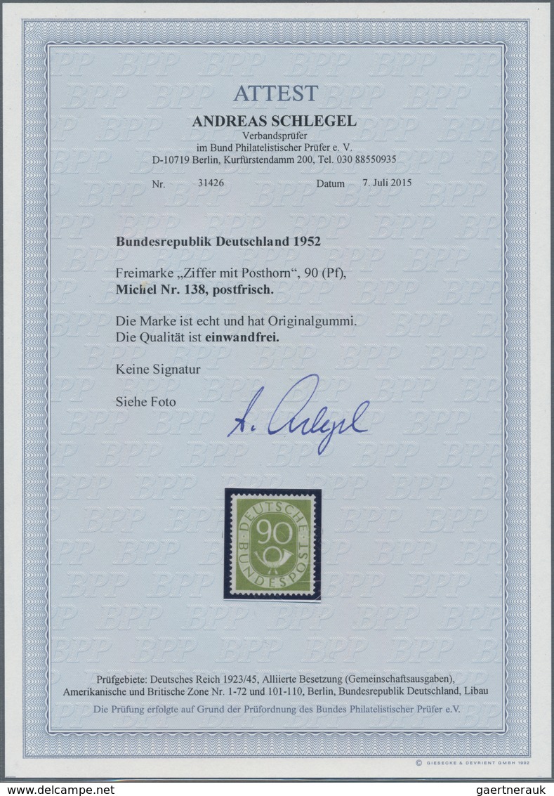Bundesrepublik Deutschland: 1951, Posthorn, Kompletter Satz, Postfrisch, 25 Pfg., 50 Pfg. Und 80 Pfg - Briefe U. Dokumente